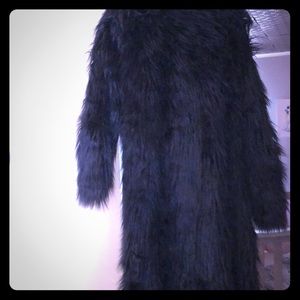 Brand new floor length faux fur jacket